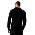 Black - Back - Burton Mens Fine Gauge Knitted Long-Sleeved Polo Shirt