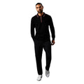 Black - Side - Burton Mens Fine Gauge Knitted Long-Sleeved Polo Shirt