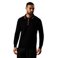 Black - Front - Burton Mens Fine Gauge Knitted Long-Sleeved Polo Shirt