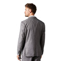 Mid Grey - Back - Burton Mens Sharkskin Single-Breasted Tailored Suit Jacket