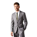 Mid Grey - Front - Burton Mens Sharkskin Single-Breasted Tailored Suit Jacket