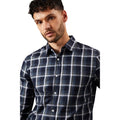 Navy - Side - Burton Mens Checked Long-Sleeved Shirt