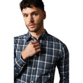 Mid Blue - Side - Burton Mens Checked Long-Sleeved Shirt