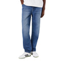 Mid Blue - Front - Burton Mens Mid Wash Straight Jeans