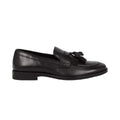 Black - Front - Burton Mens Tassel Leather Slip-on Loafers