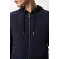 Navy - Side - Burton Mens Panel Nylon Full Zip Hooded Jacket