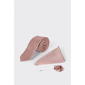 Pink - Front - Burton Mens Plain Wedding Tie Set