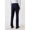 Navy - Back - Burton Mens Marl Tailored Suit Trousers