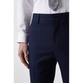 Navy - Side - Burton Mens Marl Tailored Suit Trousers