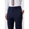 Navy - Side - Burton Mens Marl Skinny Suit Trousers