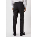 Charcoal - Back - Burton Mens Textured Slim Suit Trousers