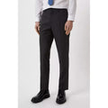 Charcoal - Side - Burton Mens Textured Slim Suit Trousers