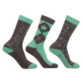 Charcoal-Mint - Front - Hy Childrens-Kids Stella Socks Set (Pack of 3)