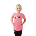 Pink - Side - Hy Childrens-Kids Thelwell Collection Badge T-Shirt