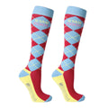 Blue-Cerise - Side - Hy Womens-Ladies Stay Cool Socks (Pack of 3)