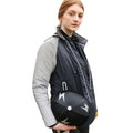 Black-Silver Reflective - Close up - Hy Womens-Ladies Silva Flash Waterproof Padded Jacket