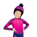 Raspberry-Navy - Front - Hy Girls DynaForce Base Layer Top