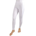 White - Front - Hy Childrens-Kids Melton Horse Riding Tights