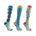 Multicoloured - Front - HyFASHION Unisex Adult Shanti Seahorse Socks (Pack of 3)