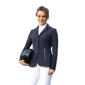 Navy-Rose Gold - Side - HyFASHION Womens-Ladies Roka Royal Diamante Show Jumping Jacket