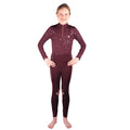 Plum-Rose Gold - Front - HyFASHION Girls Enchanted Collection Horse Riding Tights