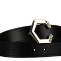 Black-Gold - Side - Coldstream Hutton Diamante Leather Waist Belt