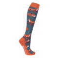 Blue-Red-Pumpkin - Back - Hy Unisex Adult Frivolous Fox Socks (Pack of 3)