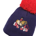 Navy-Red - Back - Hy Childrens-Kids Thelwell Collection Practice Makes Perfect Bobble Beanie