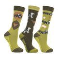 Olive Green - Front - Little Rider Childrens-Kids Farm Collection Tractor Bamboo Boot Socks (Pack of 3)