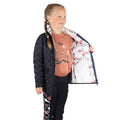 Navy - Back - Little Rider Childrens-Kids Pony Passion Padded Jacket