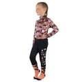 Blush-Navy - Back - Little Rider Girls Pony Passion Base Layer Top