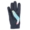 Teal-Pink - Back - Little Rider Childrens-Kids Dazzling Diamond Riding Gloves