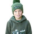 Olive Green - Back - Little Knight Childrens-Kids Farm Collection Bobble Beanie