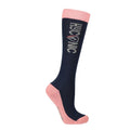 Navy-Rose - Side - HYCONIC Childrens-Kids Patterned Socks