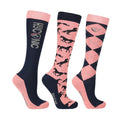 Navy-Rose - Front - HYCONIC Childrens-Kids Patterned Socks