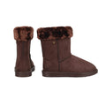 Chocolate - Back - Hy Womens-Ladies Chisworth Faux Fur Waterproof Ankle Boots