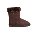 Chocolate - Side - Hy Childrens-Kids Chisworth Faux Fur Waterproof Ankle Boots