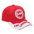 Red - Front - Liverpool LVP Unisex Adults 6 Panel Baseball Cap