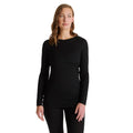 Black - Side - Craghoppers Womens-Ladies Merino Crew Neck Long Sleeve Baselayer II Top