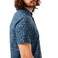 Poseidon Blue - Pack Shot - Craghoppers Mens Pasport Floral Shirt