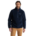 Blue Navy - Side - Craghoppers Mens Tatton Flecked Half Zip Fleece Top