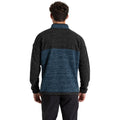 Blue Stone - Back - Craghoppers Mens Esk Colour Block Melange Half Zip Fleece Top