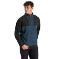 Blue Stone - Side - Craghoppers Mens Esk Colour Block Melange Half Zip Fleece Top