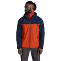 Blue Navy-Carnelian Orange - Side - Craghoppers Mens Diggory Stretch Waterproof Jacket