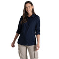 Blue Navy - Side - Craghoppers Womens-Ladies Freeda Nosilife Long-Sleeved Shirt