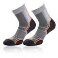 Grey-Orange-Black - Front - 1000 Mile Womens-Ladies Trail Socks (Pack of 2)