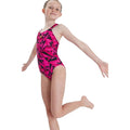 Pink-Black - Side - Speedo Girls Boom Medalist Logo One Piece Swimsuit