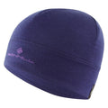 Deep Ocean-Radiant Purple - Front - Ronhill Logo Merino Wool Beanie