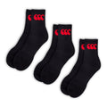 Black - Front - Canterbury Unisex Adult Crew Socks (Pack of 3)