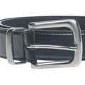 Black - Back - Duke Mens D555 Joseph Bonded Leather Metal Tip Waist Belt